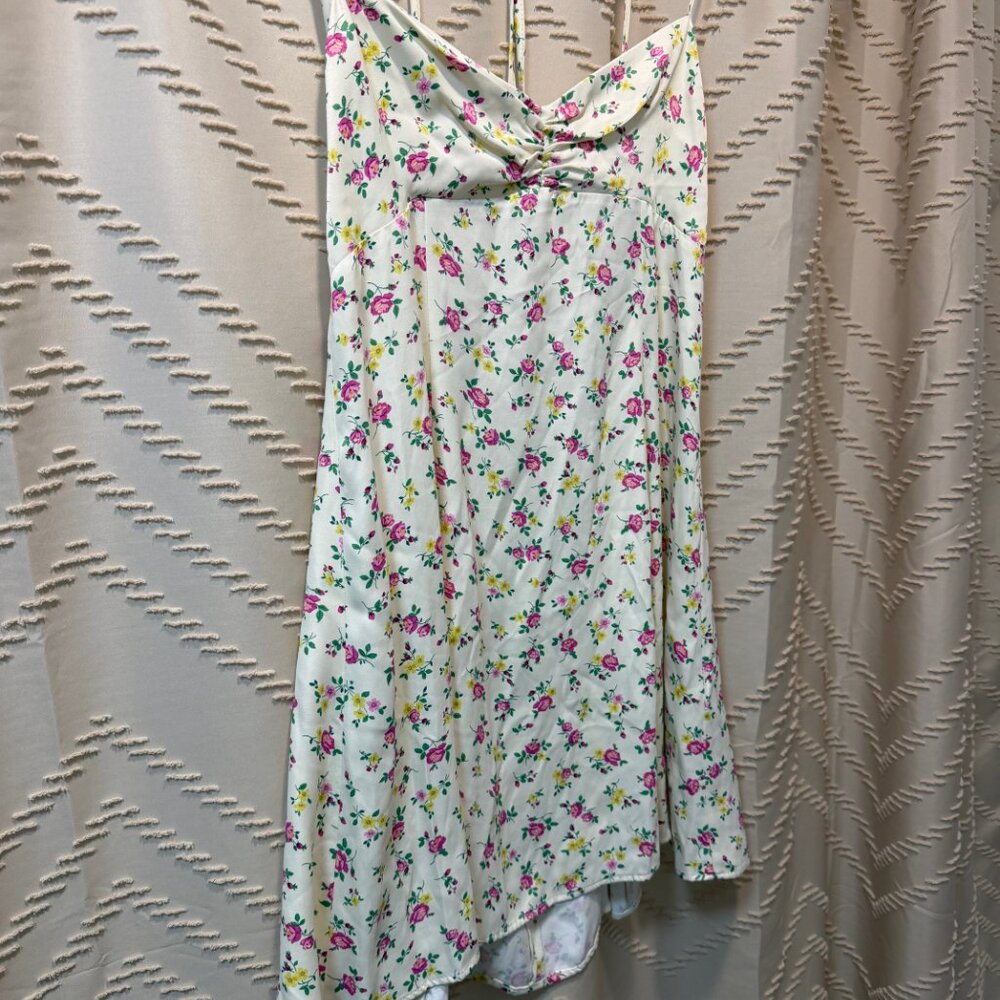 Zara Floral Slip Dress NWT large A Line Open Back Summer Cottage core - Picture 4 of 9